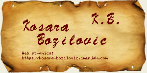 Kosara Božilović vizit kartica